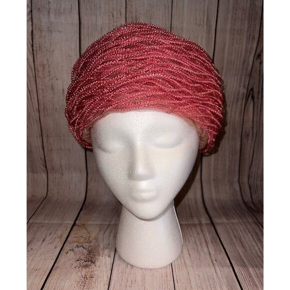 Vintage Mr. John Jr Turban Bow Hat 50s 60s Retro Pinup Pin Up Rockabilly Pink - Picture 1 of 11